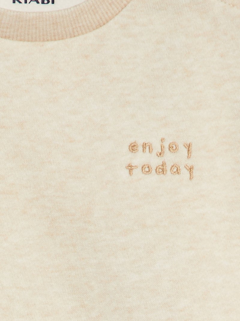 Sweat en molleton uni Beige - Kiabi