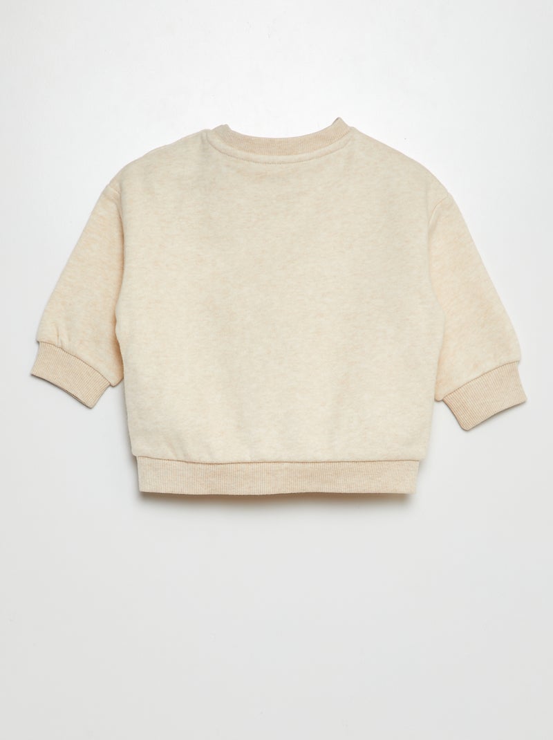 Sweat en molleton uni Beige - Kiabi