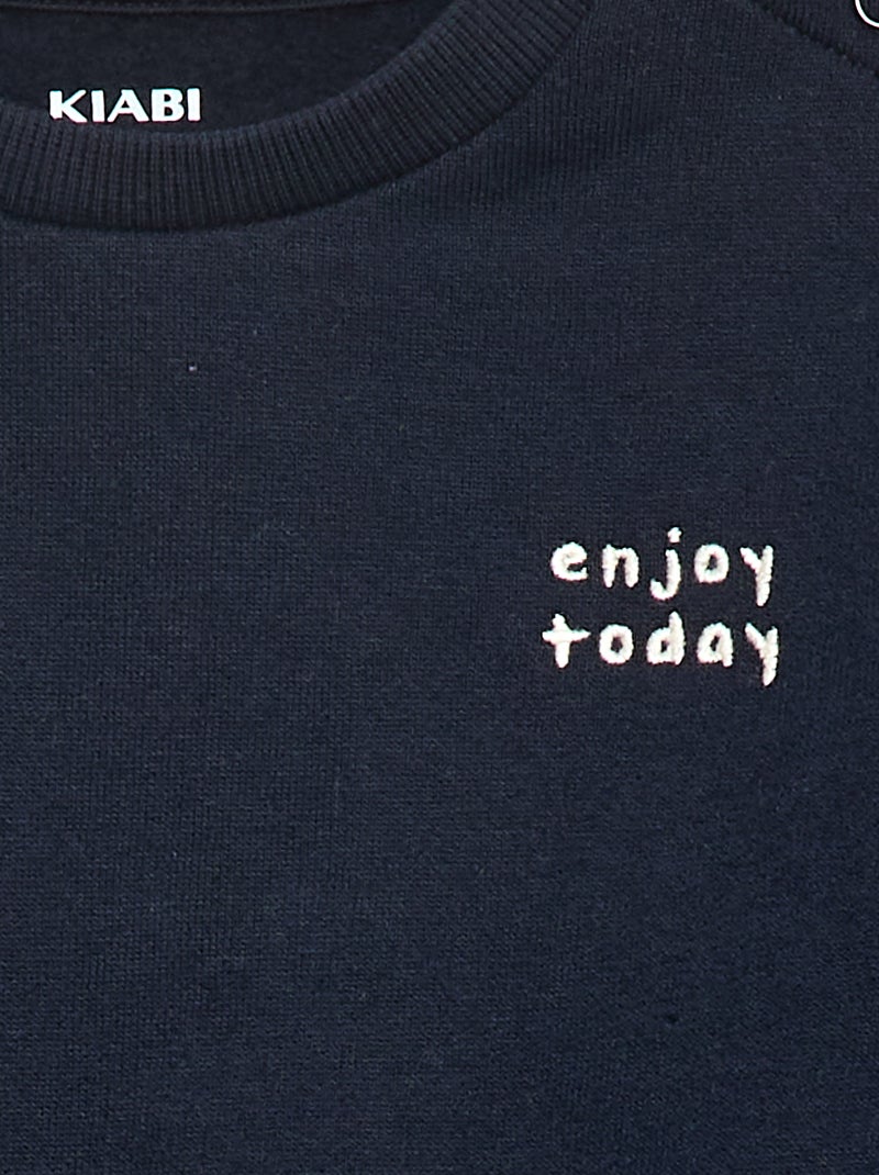 Sweat en molleton uni Bleu - Kiabi