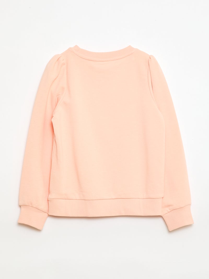 Sweat en molleton uni cœur brodé Orange - Kiabi