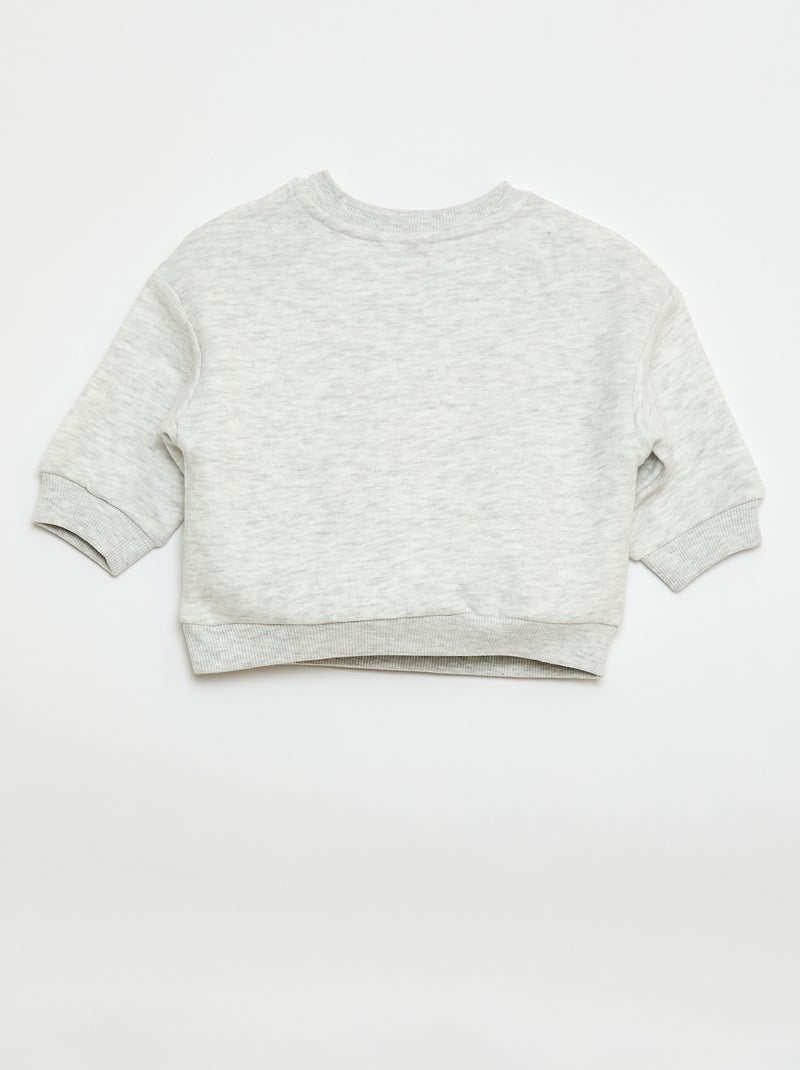 Sweat en molleton uni Gris - Kiabi