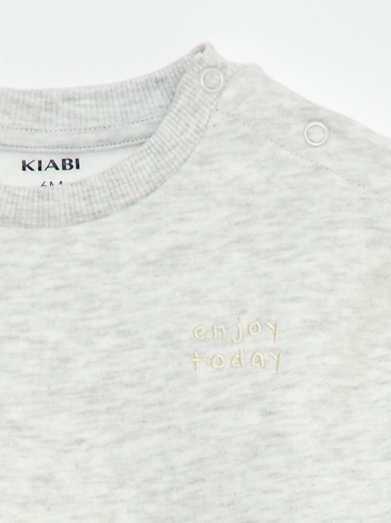 Sweat en molleton uni Gris - Kiabi