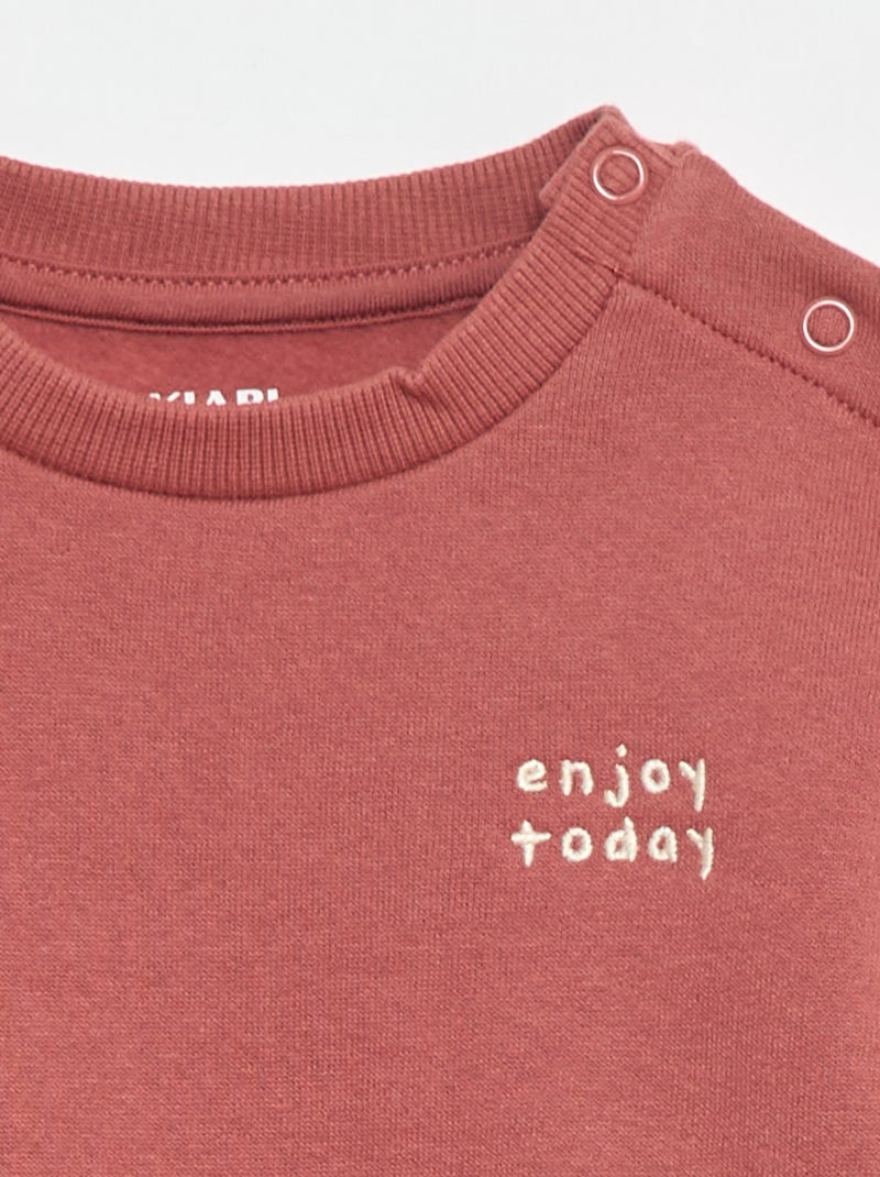 Sweat en molleton uni Rose - Kiabi