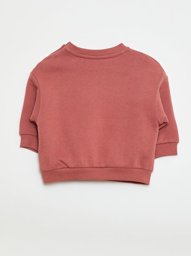 Sweat en molleton uni Rose - Kiabi