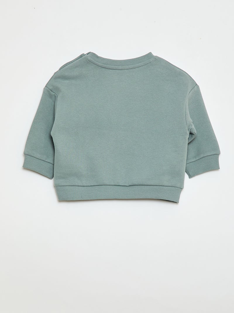 Sweat en molleton uni Vert - Kiabi