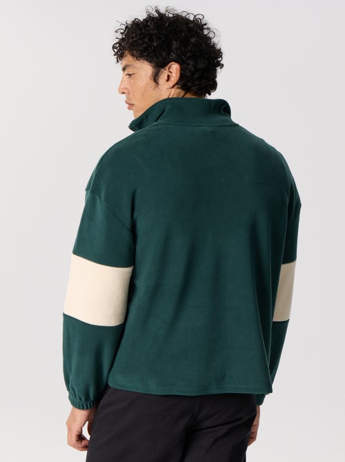 Sweat en polaire avec bandes contrastées - Kiabi