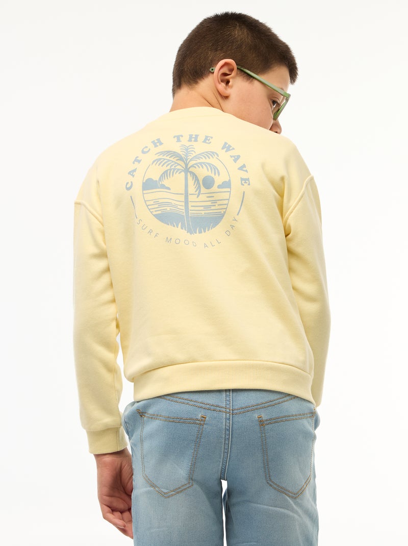 Sweat imprimé - Collection facile à enfiler Jaune - Kiabi