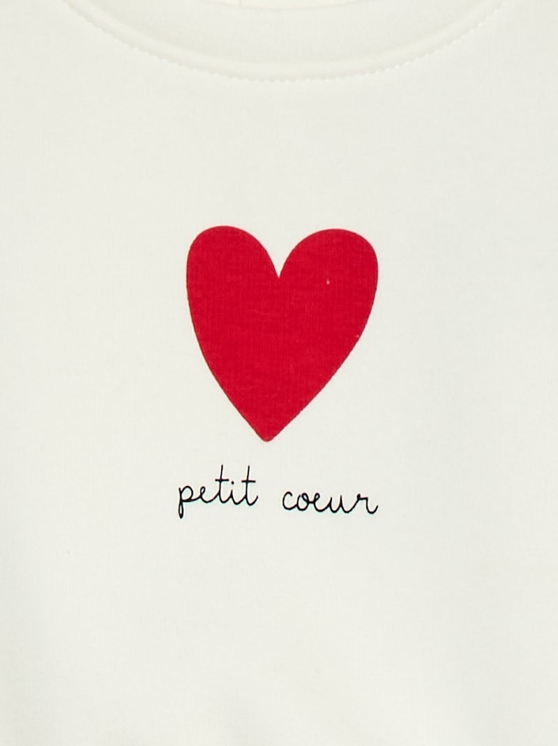 Sweat imprimé col rond Blanc - Kiabi