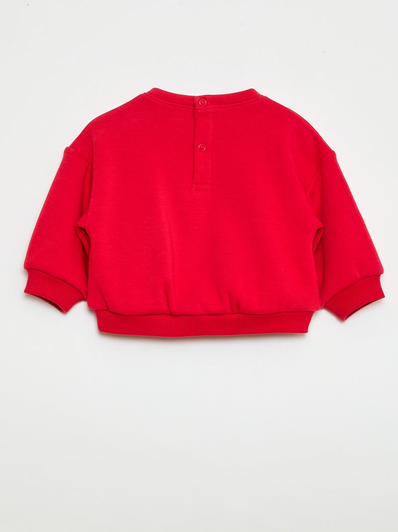 Sweat imprimé col rond Rouge - Kiabi