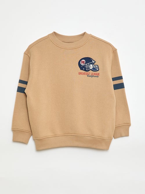 Sweat imprimé en molleton gratté - Kiabi