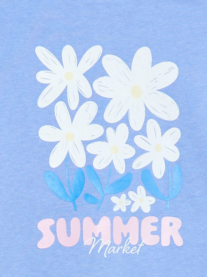 Sweat imprimé en molleton léger - Collection facile à enfiler Bleu - Kiabi