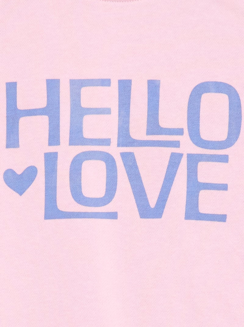 Sweat imprimé en molleton léger - Collection facile à enfiler Rose - Kiabi