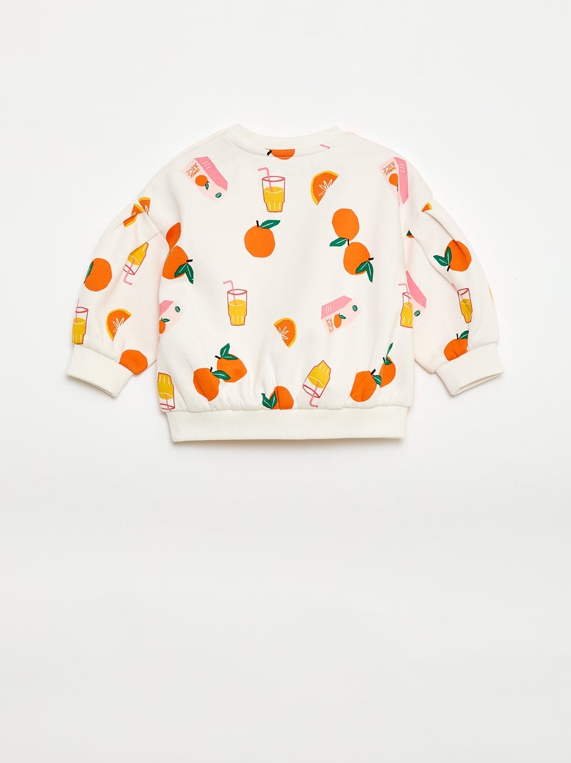 Sweat imprimé fantaisie - Grafik Edition Blanc - Kiabi