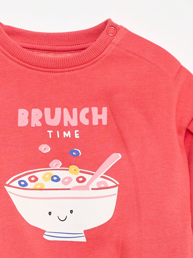 Sweat imprimé fantaisie - Grafik Edition Rouge - Kiabi