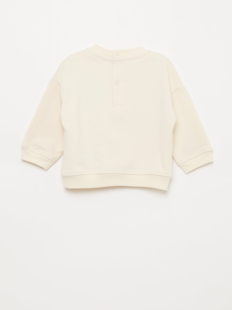 Sweat imprimé fantaisie Blanc - Kiabi