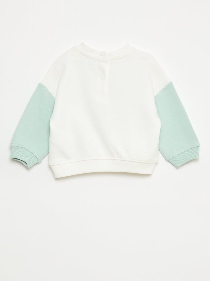 Sweat 'Jurassic world' avec manches contrastantes Vert - Kiabi