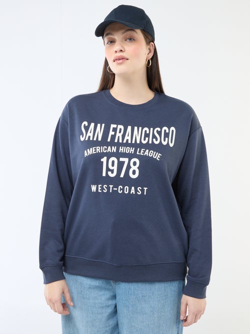 Sweat léger en French Terry avec inscription - Kiabi