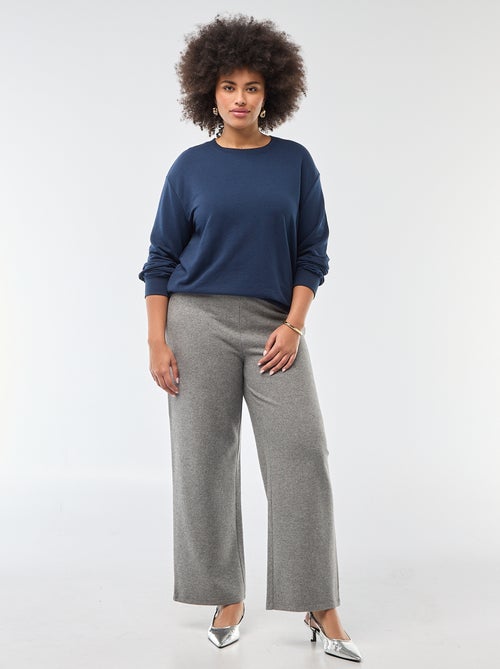 Sweat léger uni à col rond - Kiabi