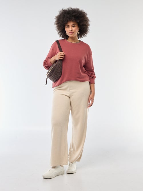 Sweat léger uni à col rond - Kiabi