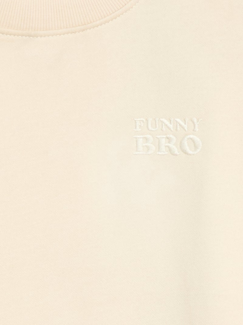 Sweat loose à motif brother Beige - Kiabi