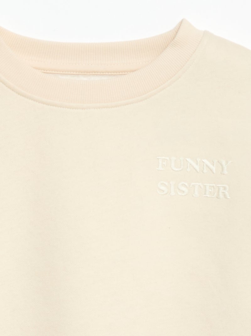 Sweat loose à motif sister Beige - Kiabi