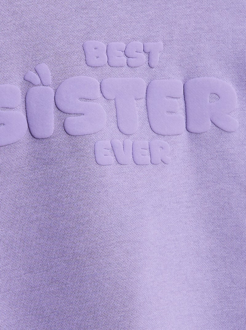Sweat loose à motif sister Violet - Kiabi