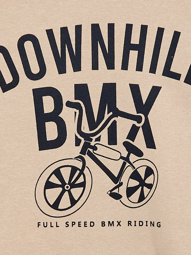 Sweat loose avec imprimé Beige - Kiabi