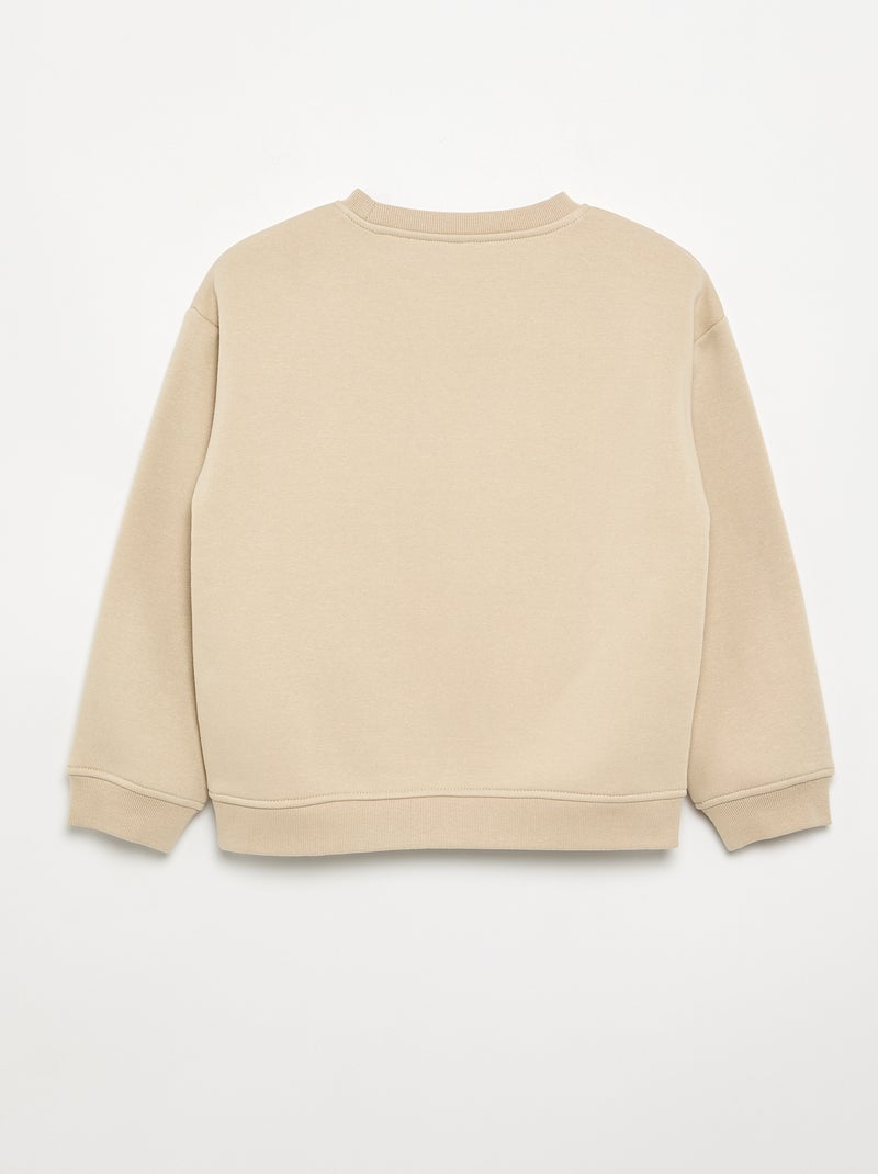 Sweat loose avec imprimé Beige - Kiabi