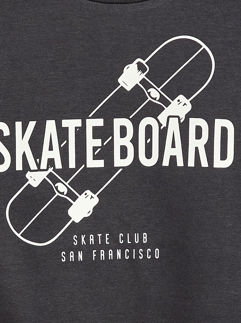 Sweat loose avec imprimé Gris - Kiabi