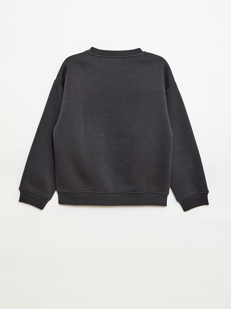 Sweat loose avec imprimé Gris - Kiabi