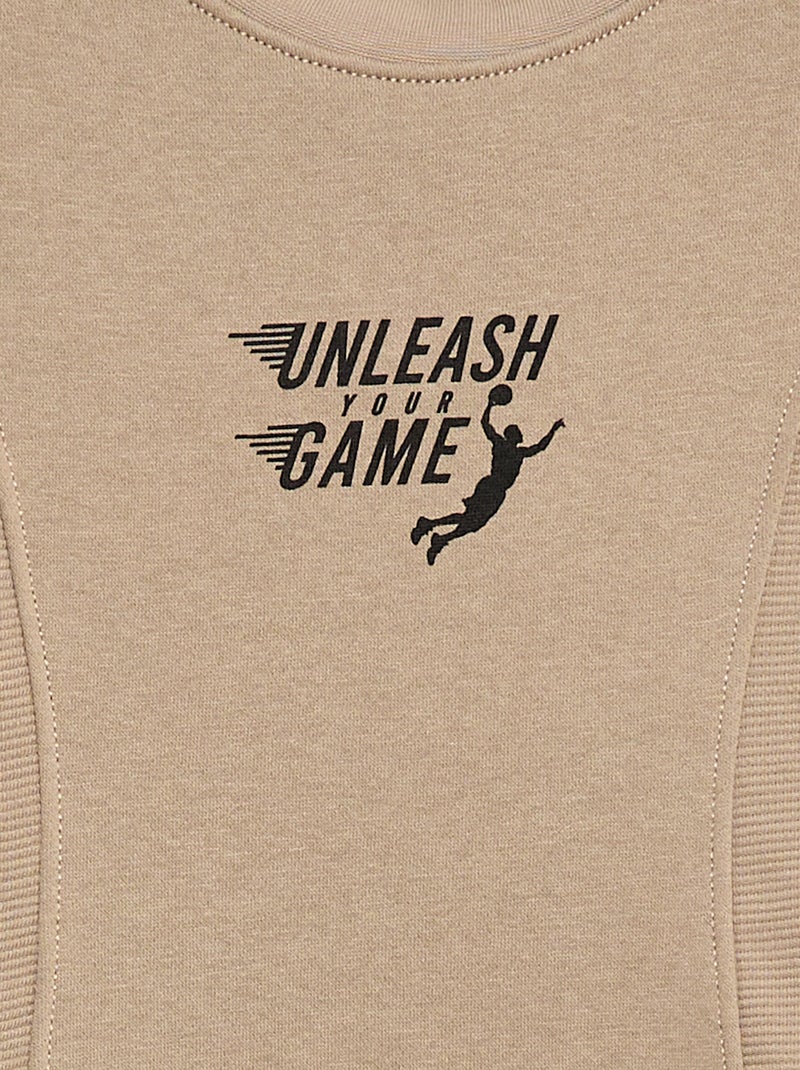 Sweat loose en molleton Beige - Kiabi