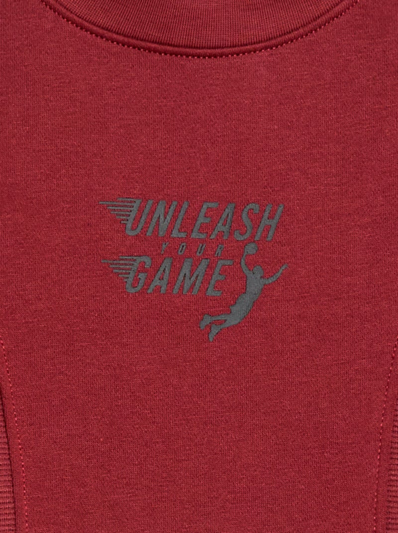 Sweat loose en molleton Rouge - Kiabi