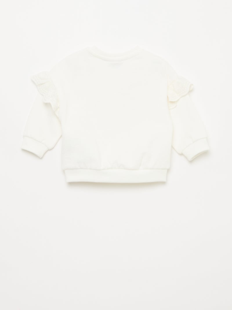 Sweat 'Marie' 'Disney' à manches longues avec volants brodés Blanc - Kiabi