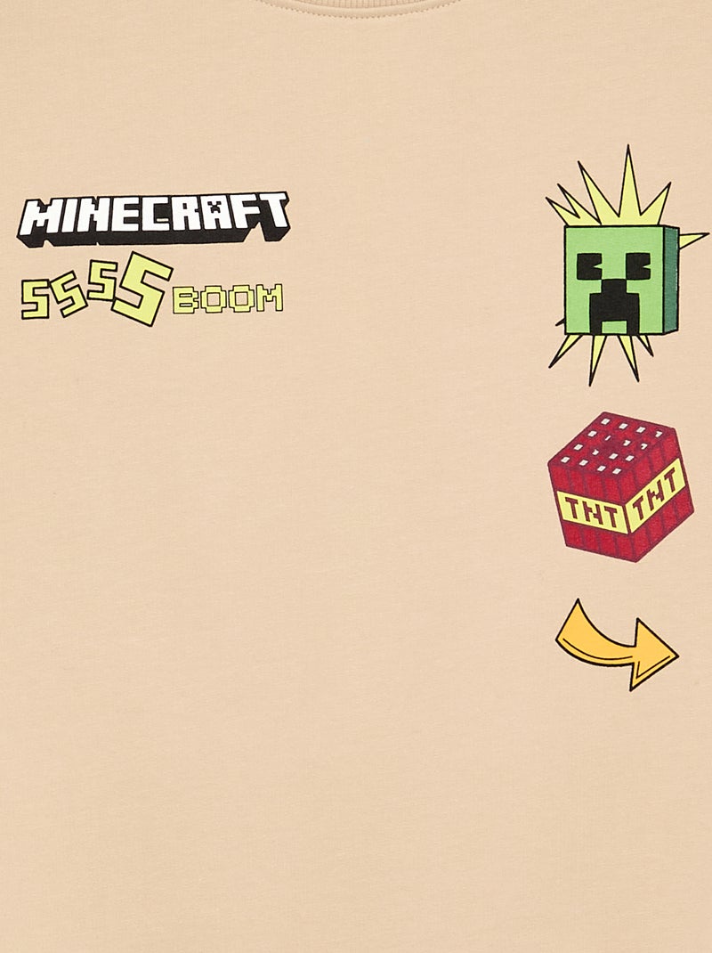 Sweat 'Minecraft' à manches longues Beige - Kiabi