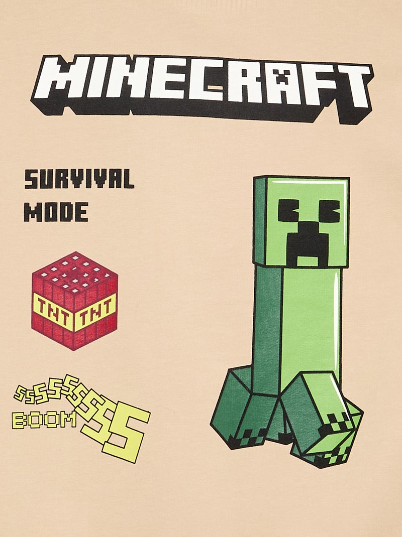 Sweat 'Minecraft' à manches longues Beige - Kiabi