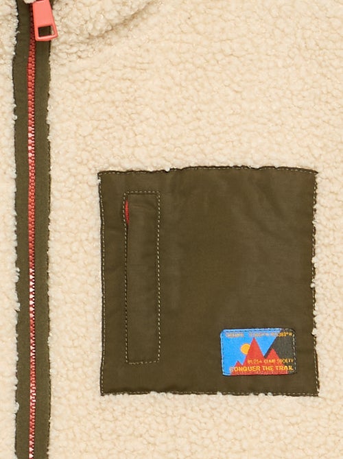 Sweat moutonné zippé à col montant - Kiabi
