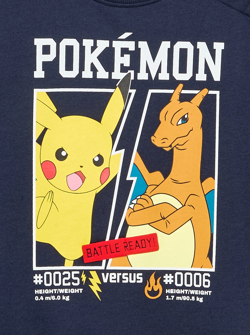 Sweat 'Pokémon' 'Pikachu' & 'Dracofeu' à col rond Bleu - Kiabi
