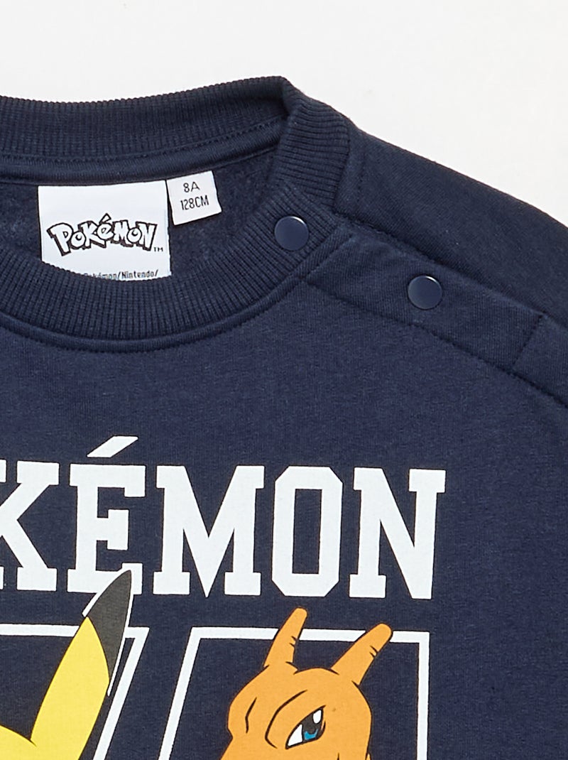 Sweat 'Pokémon' 'Pikachu' & 'Dracofeu' à col rond Bleu - Kiabi