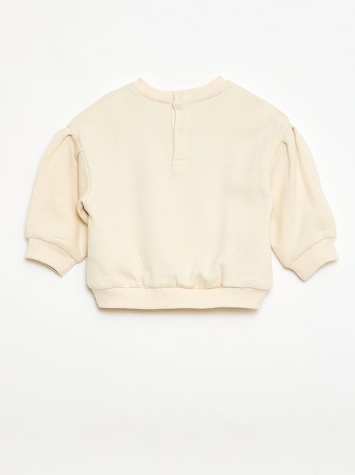 Sweat-shirt à manches longues avec patch en maille bouclette - Kiabi