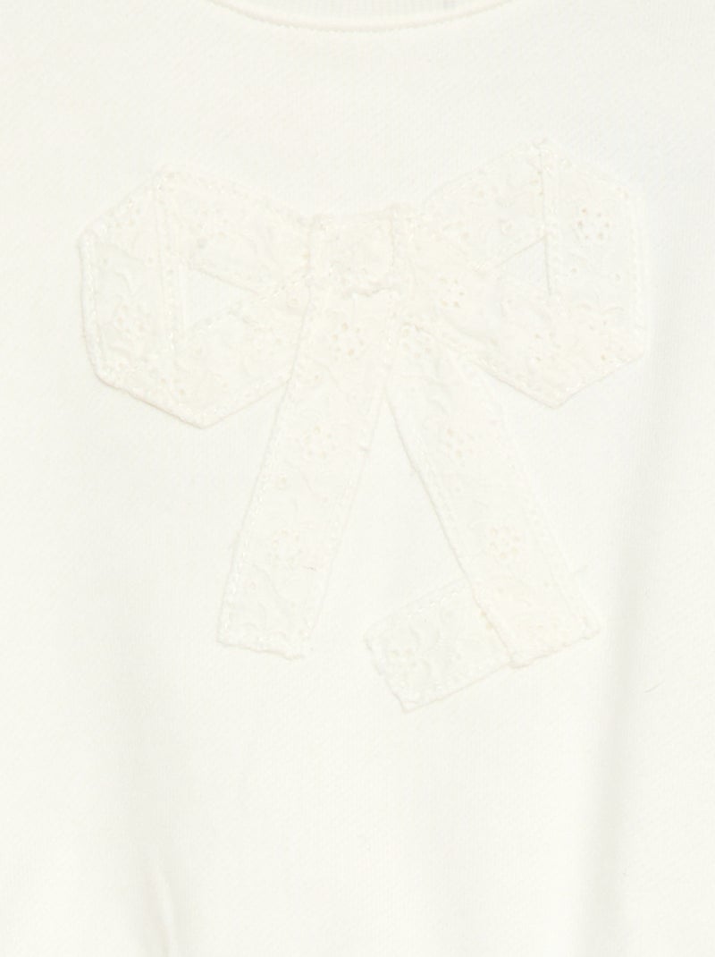 Sweat-shirt en coton avec animation sur le devant Blanc - Kiabi