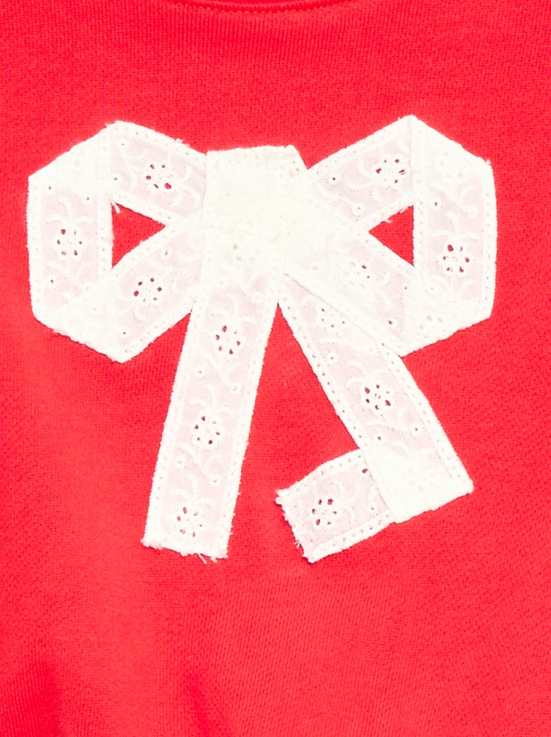 Sweat-shirt en coton avec animation sur le devant Rouge - Kiabi