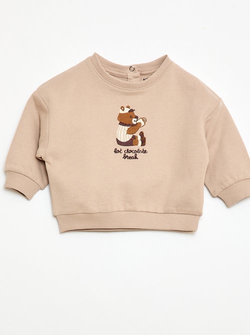 Sweat-shirt manches longues à col rond - Kiabi