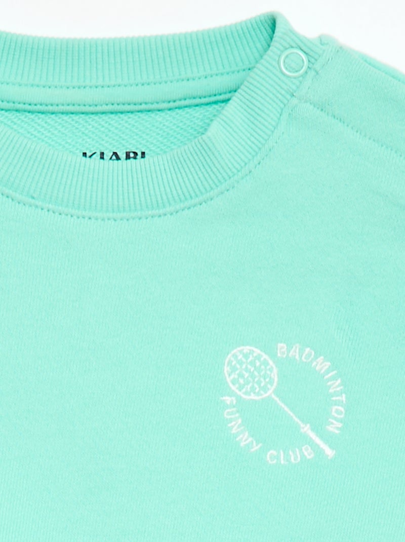 Sweat-shirt manches longues Vert - Kiabi