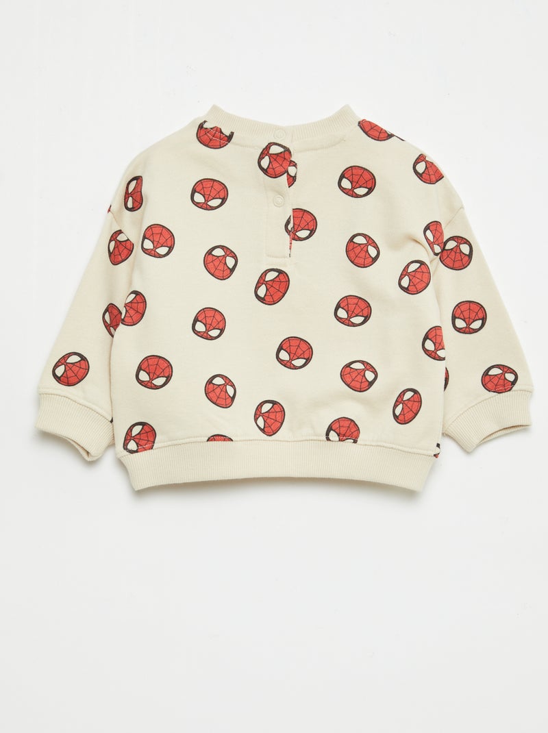 Sweat-shirt 'Marvel' 'Spiderman' en molleton non gratté Beige - Kiabi