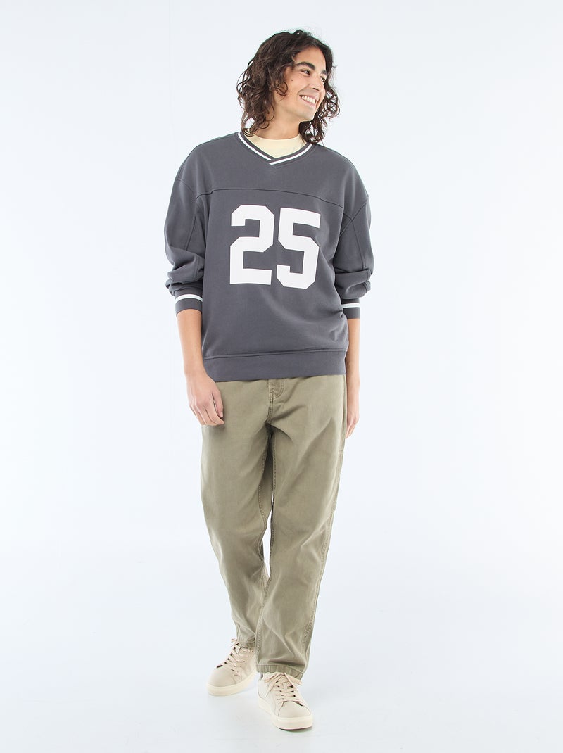 Sweat sportswear en french terry Gris - Kiabi