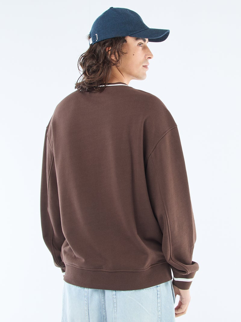 Sweat sportswear en french terry Marron - Kiabi