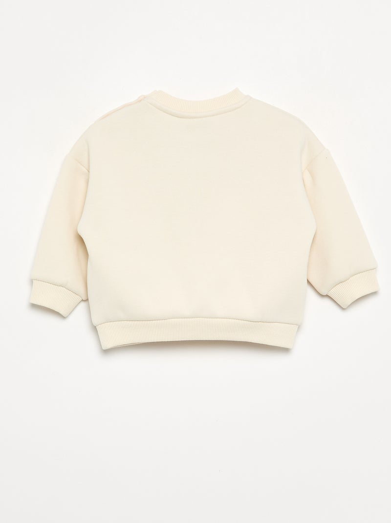 Sweat 'Stitch' 'Disney' à col rond Beige - Kiabi