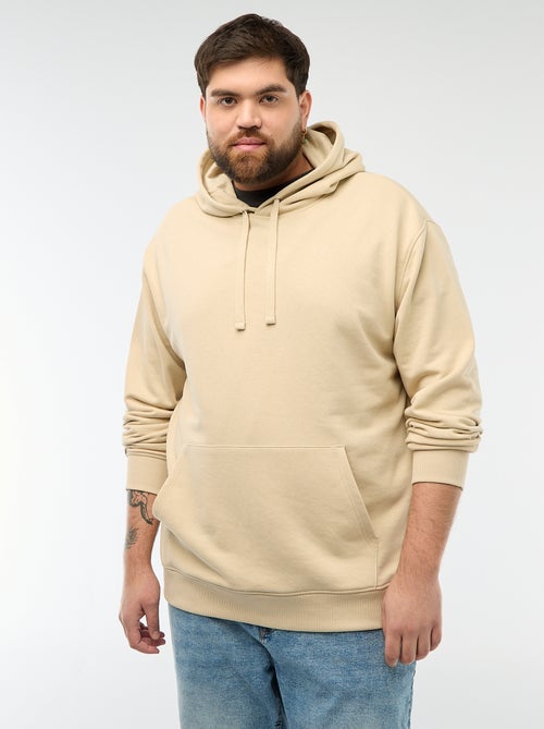 Sweat uni à capuche en french terry - Kiabi