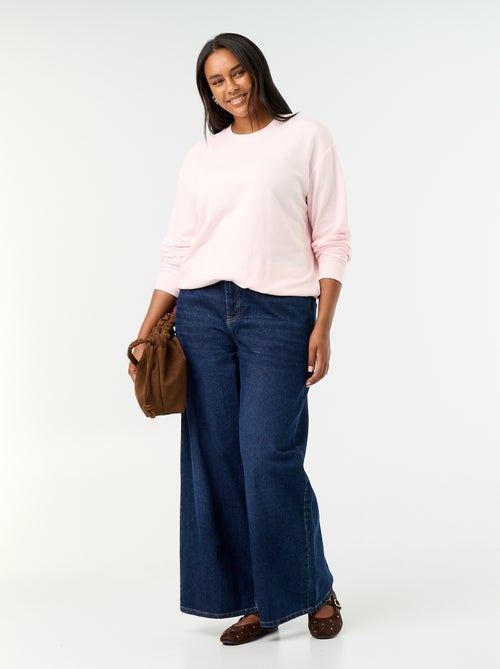 Sweat uni à col rond en French Terry - Kiabi Sweat uni à col rond en French Terry - Kiabi