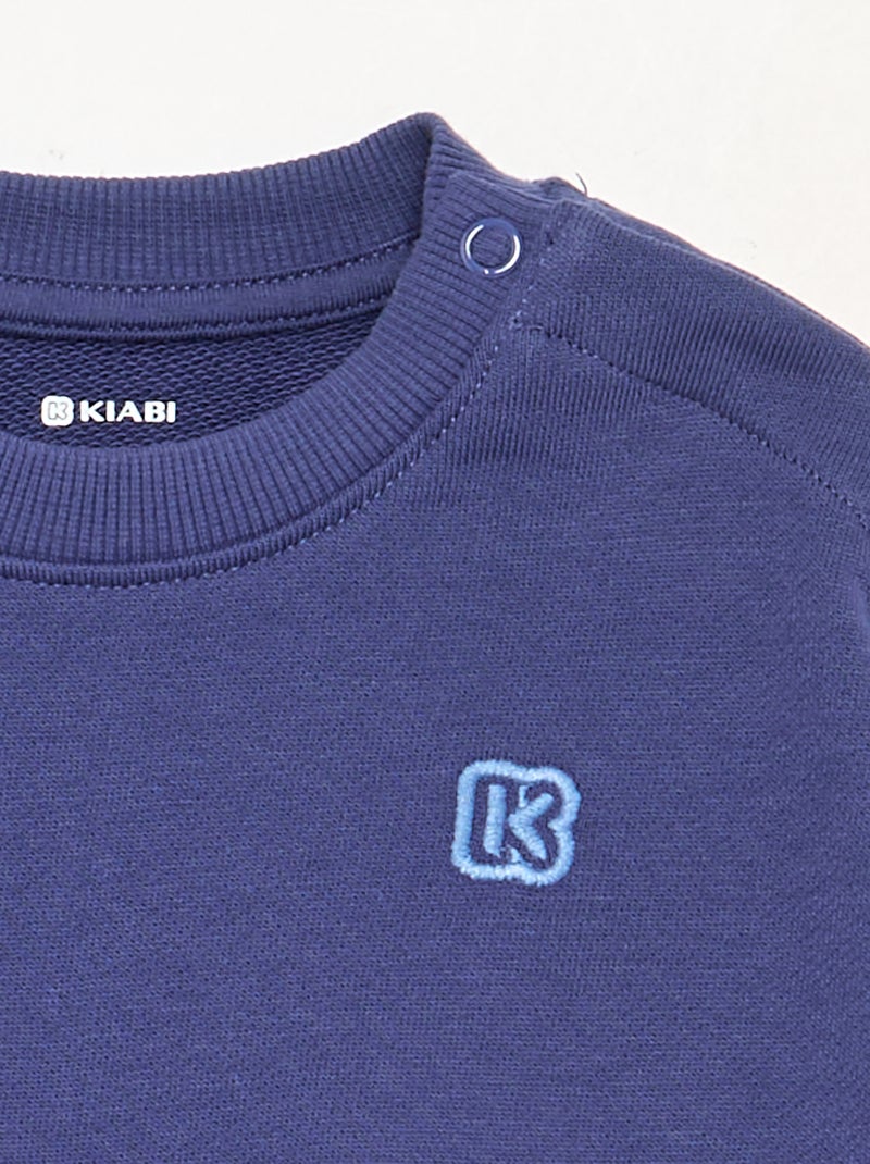 Sweat uni à manches longues en molleton non gratté enfant - Kiabi Bleu - Kiabi